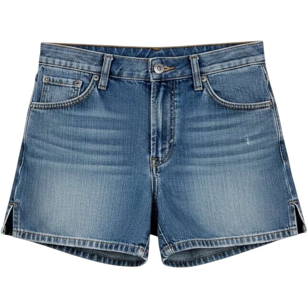 Arizona Denim Shorts Womens‎ 3 Blue Medium Wash Cotton Casual Summer Side Slit
